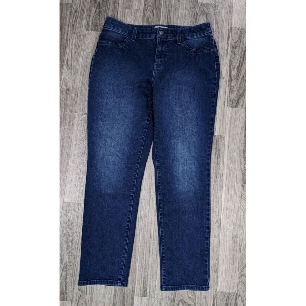 Chicos Womens Size 0 Tapered Leg Denim Blue Jeans